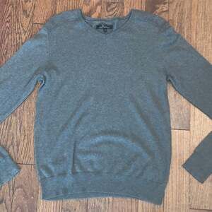 Marc Anthony Mens Gray V-Neck Cotton‎ Cashmere Blend Sweater Sz M